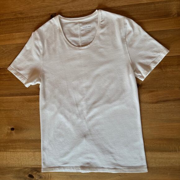 Everlane The Supima Form Crew Neck Tee Medium White Short Sleeve Cotton Jersey - Picture 10 of 13